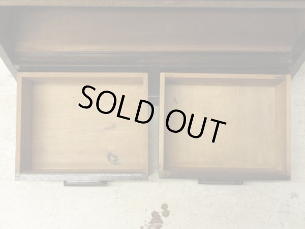 画像13: アンティーク スライド扉のガラス本箱 シャツケース キャビネット 楢材