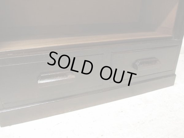 画像12: アンティーク スライド扉のガラス本箱 シャツケース キャビネット 楢材