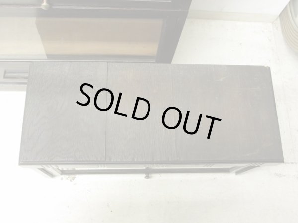 画像9: アンティーク スライド扉のガラス本箱 シャツケース キャビネット 楢材