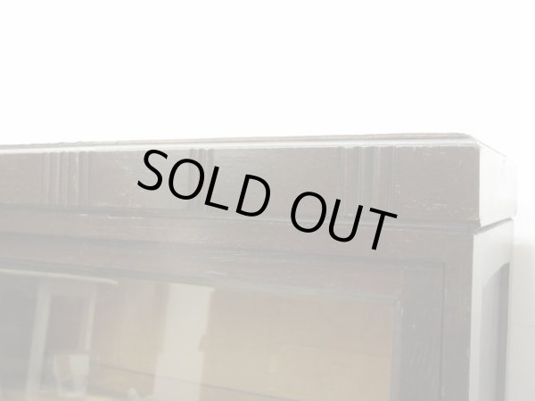 画像7: アンティーク スライド扉のガラス本箱 シャツケース キャビネット 楢材