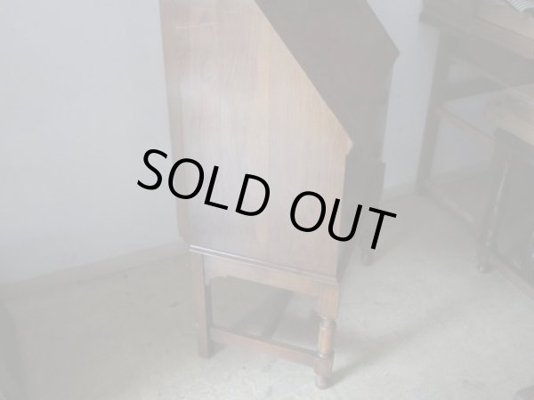 画像11: 古いオーク材ライティングデスク ビューロー ブックケース ヴィンテージ