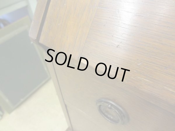 画像14: 古いオーク材ライティングデスク ビューロー ブックケース ヴィンテージ