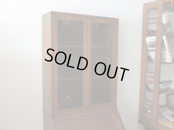 画像4: 古いオーク材ライティングデスク ビューロー ブックケース ヴィンテージ