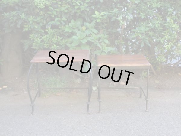 画像3: 古い鉄脚のネストテーブル ヴィンテージ