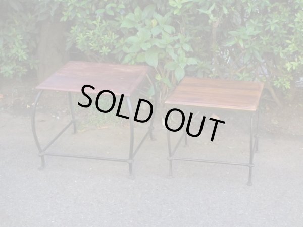 画像5: 古い鉄脚のネストテーブル ヴィンテージ