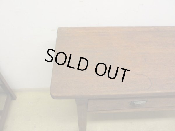 画像6: ヴィンテージ 横長の木製デスク 平机