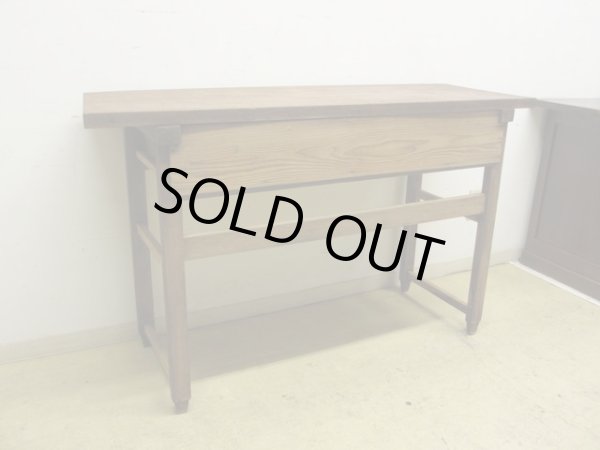 画像5: ヴィンテージ 横長の木製デスク 平机