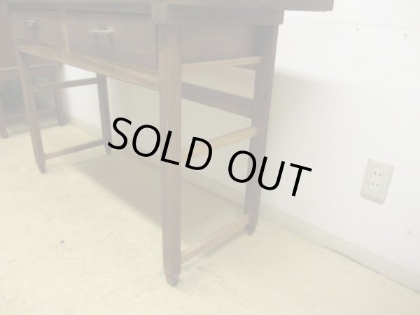 画像11: ヴィンテージ 横長の木製デスク 平机