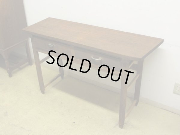 画像4: ヴィンテージ 横長の木製デスク 平机