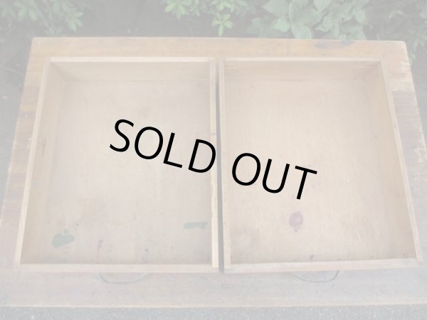 画像14: ヴィンテージ ２杯引出し平机 デスク 作業台