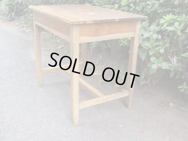 画像4: ヴィンテージ ２杯引出し平机 デスク 作業台