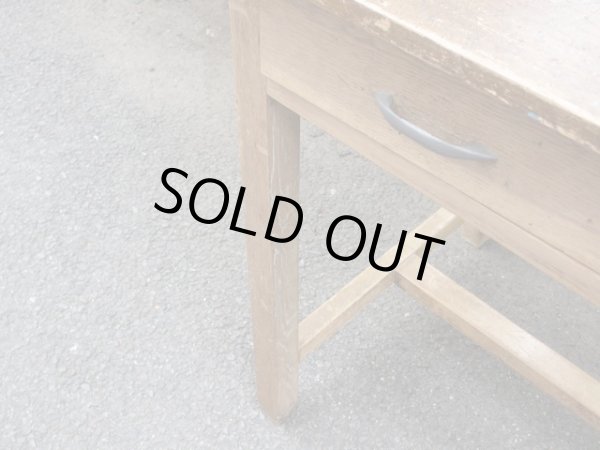 画像12: ヴィンテージ ２杯引出し平机 デスク 作業台