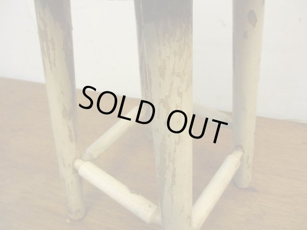 画像7: アンティーク シャビーな丸椅子 スツール