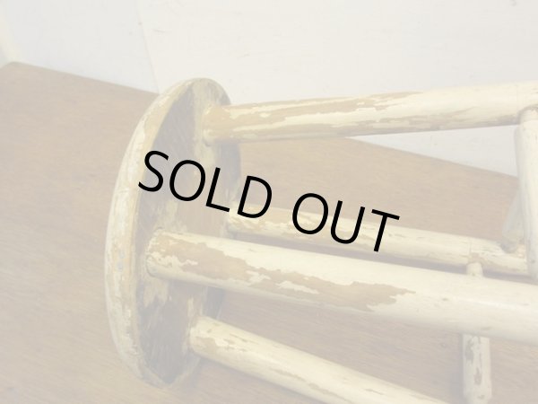 画像5: アンティーク シャビーな丸椅子 スツール