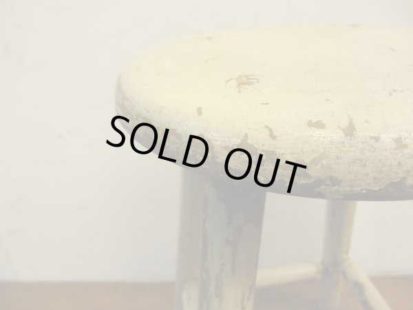 画像3: アンティーク シャビーな丸椅子 スツール