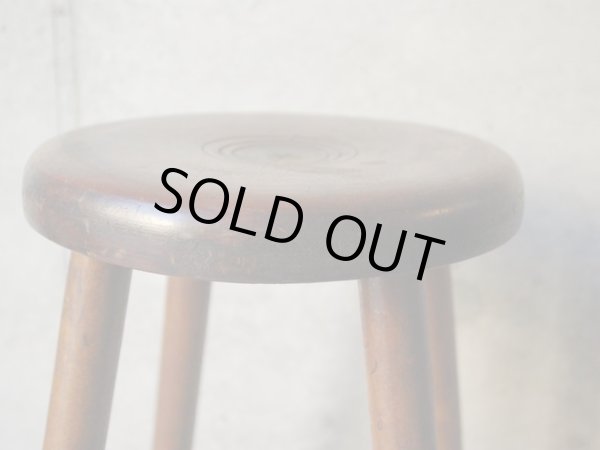 画像8: アンティーク 丸椅子 木製スツール