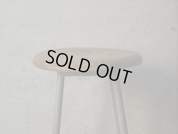 画像2: ヴィンテージ 古い鉄脚のスツール 丸椅子