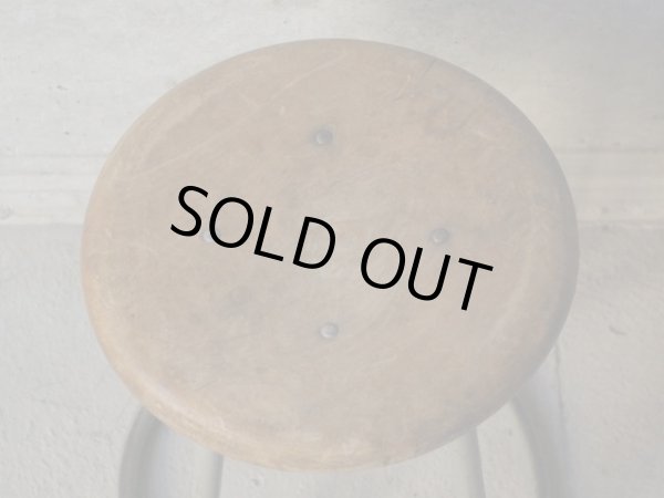 画像3: ヴィンテージ 古い鉄脚のスツール 丸椅子