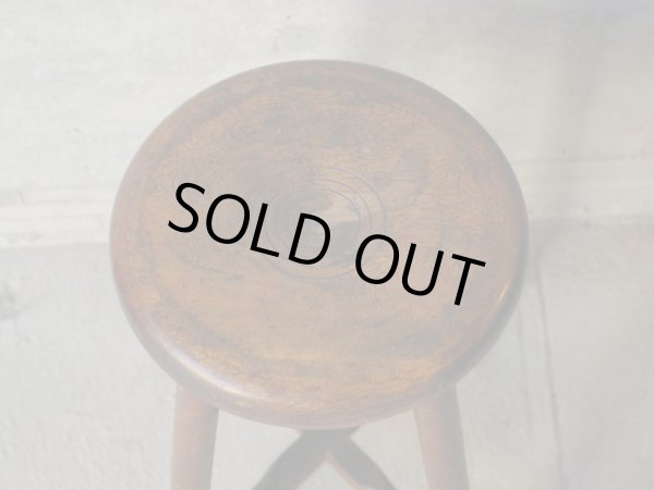 画像5: アンティーク 丸椅子 木製スツール