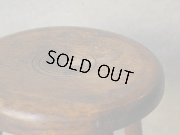 画像6: アンティーク 丸椅子 木製スツール