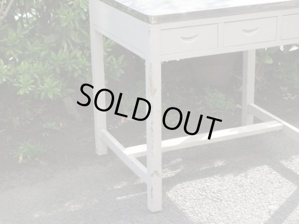 画像2: ヴィンテージ 白ペイントのキッチンテーブル 作業台