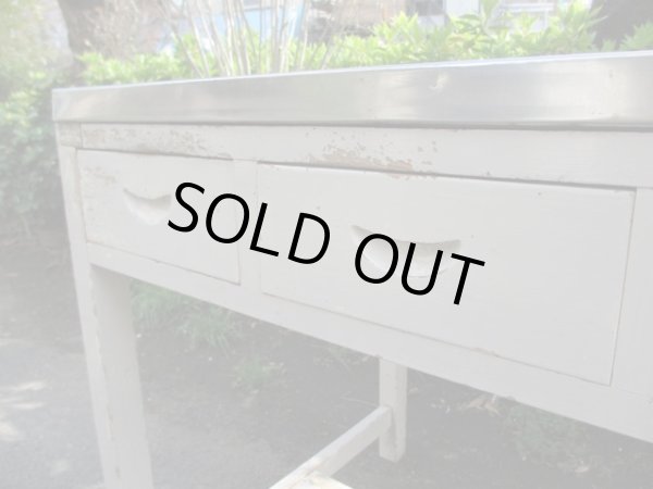 画像5: ヴィンテージ 白ペイントのキッチンテーブル 作業台