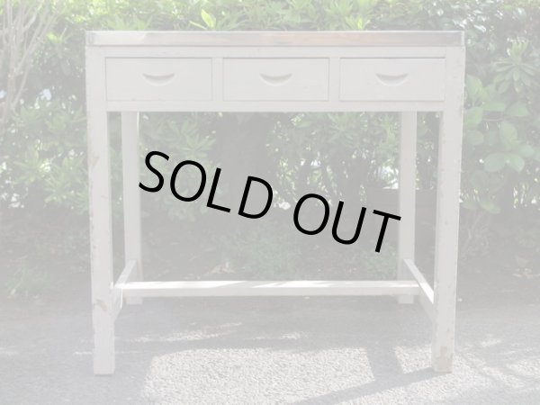 画像3: ヴィンテージ 白ペイントのキッチンテーブル 作業台