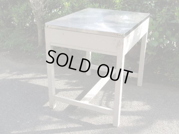 画像4: ヴィンテージ 白ペイントのキッチンテーブル 作業台