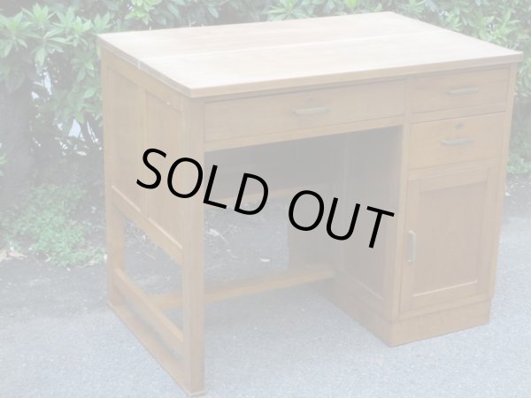 画像3: アンティーク　桜材の片袖デスク