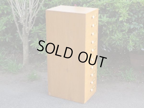 画像3: ヴィンテージ 木味の10杯引出し A4書類棚（１）