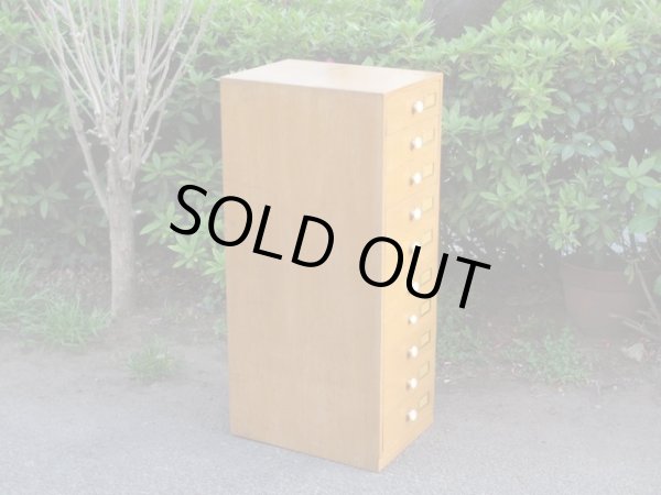 画像3: ヴィンテージ 木味の10杯引出し A4書類棚（２）