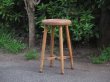 画像1: アンティーク 木製スツール 丸椅子