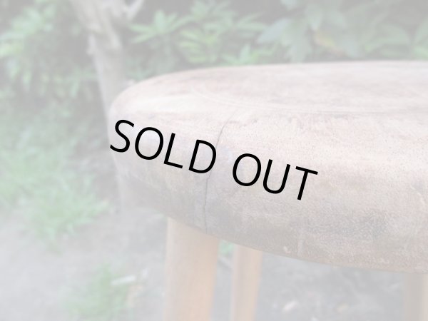 画像7: アンティーク 木製スツール 丸椅子