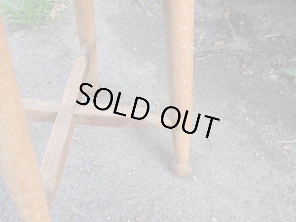 画像9: アンティーク 木製スツール 丸椅子