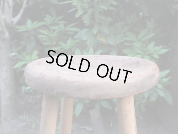 画像4: アンティーク 木製スツール 丸椅子