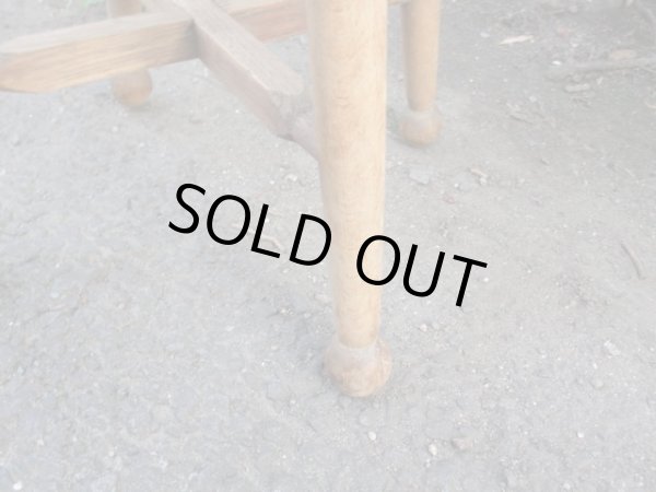 画像8: アンティーク 木製スツール 丸椅子