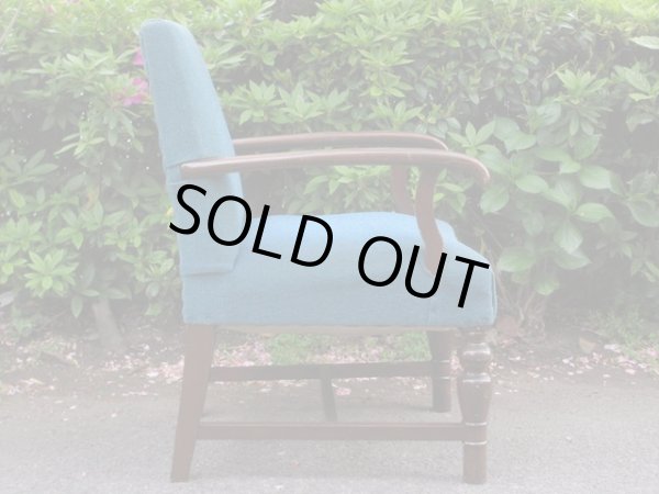 画像5: アンティーク ブルーの一人掛けソファ アームチェア