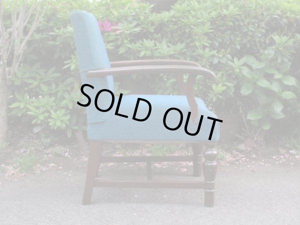 画像5: アンティーク ブルーの一人掛けソファ アームチェア（２）