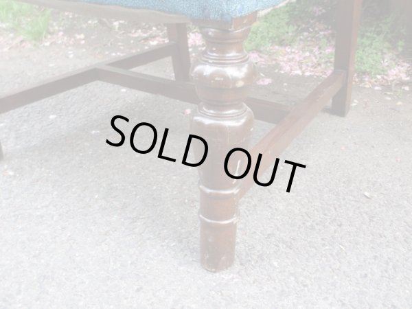 画像14: アンティーク ブルーの一人掛けソファ アームチェア（２）