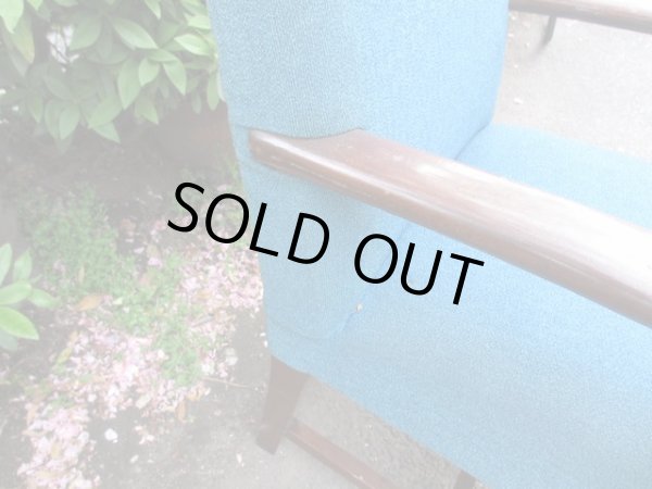 画像12: アンティーク ブルーの一人掛けソファ アームチェア（２）