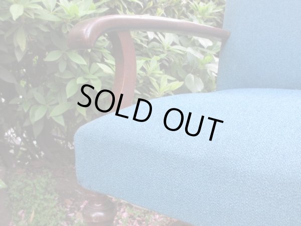 画像11: アンティーク ブルーの一人掛けソファ アームチェア