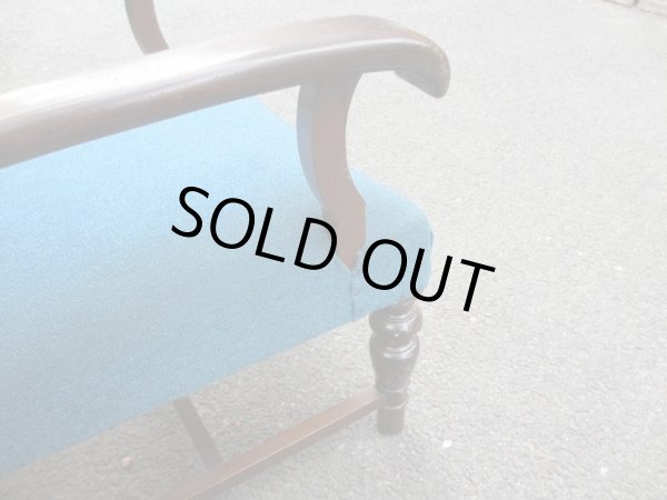 画像13: アンティーク ブルーの一人掛けソファ アームチェア（２）