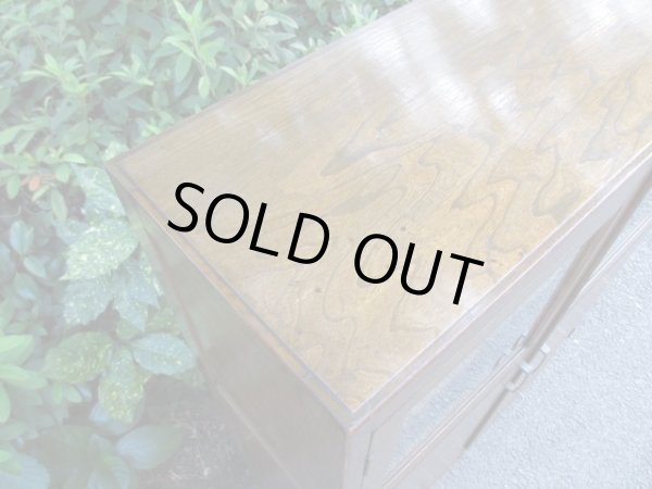 画像7: ヴィンテージ 木味良いガラス本箱 キャビネット 楢材