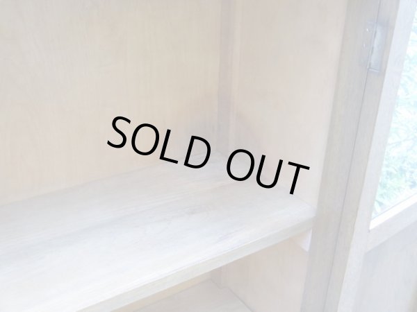 画像14: ヴィンテージ 木味良いガラス本箱 キャビネット 楢材