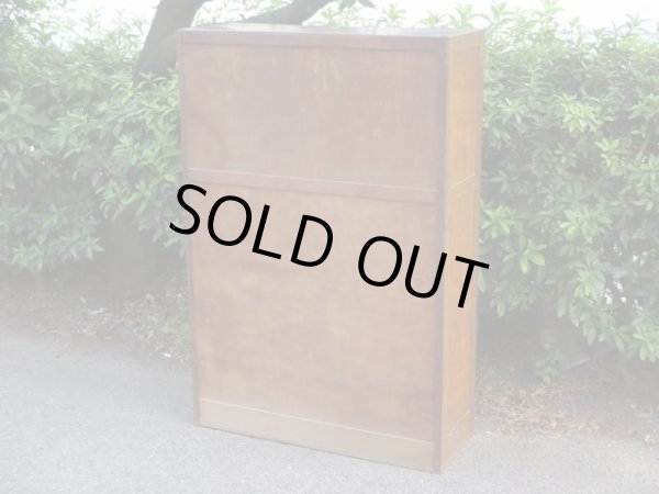 画像5: ヴィンテージ 木味良いガラス本箱 キャビネット 楢材