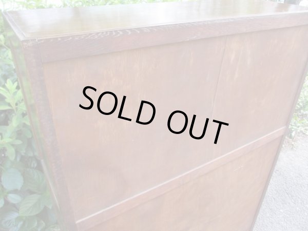 画像17: ヴィンテージ 木味良いガラス本箱 キャビネット 楢材