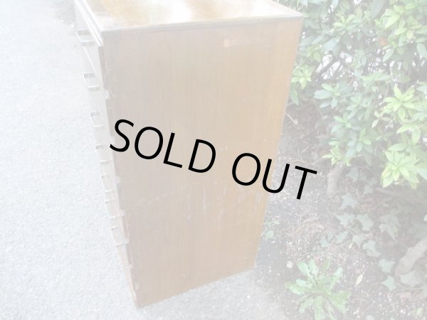 画像5: アンティーク 深い木味の7杯引出し ドロワー A4