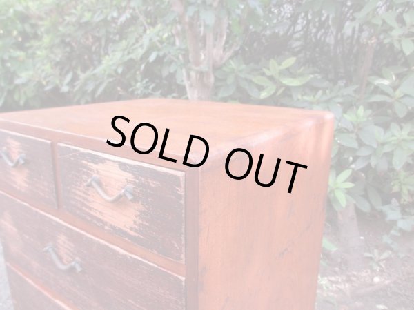 画像6: アンティーク　深い木味の5杯小引出し