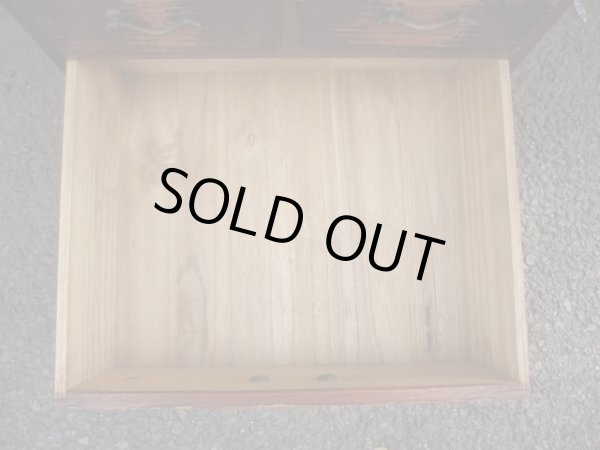 画像13: アンティーク　深い木味の5杯小引出し