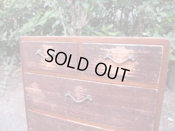 画像5: アンティーク　深い木味の5杯小引出し